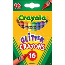 Crayola - Glitter Crayon (3.62 " x 0.313 " Crayon Size - Assorted Wax - 16 / Box)